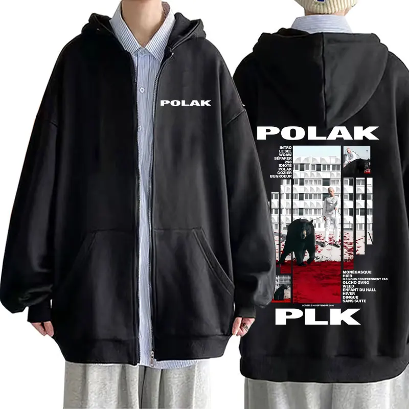 Mens Fashion Zip Up Hoodies - Jaket Hoodie Ritsleting dengan Motif Rapper