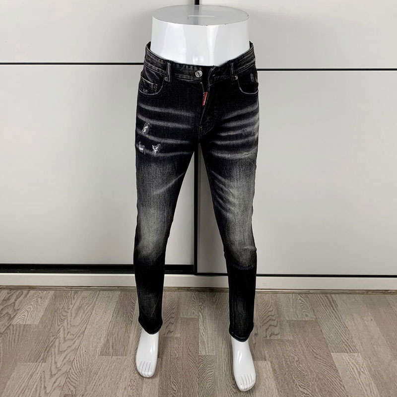 Men'S Fashion Grey Jeans - Jeans Hitam Abu-abu Ketat Pria Fashion