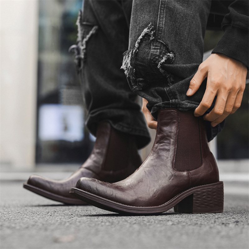Men'S Fashion News - Sepatu bot chelsea tinggi model punk