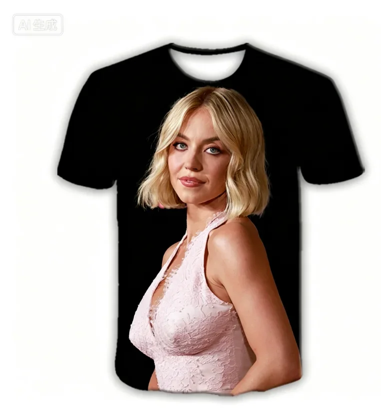 Kaos kasual cetak 3D 