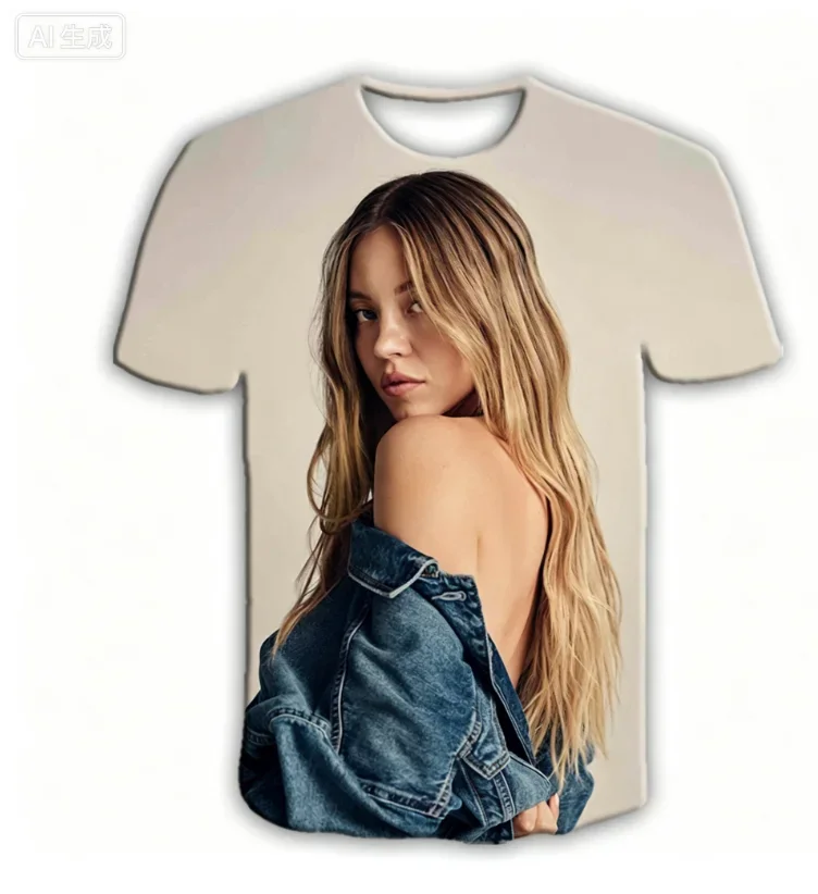 Kaos kasual cetak 3D 